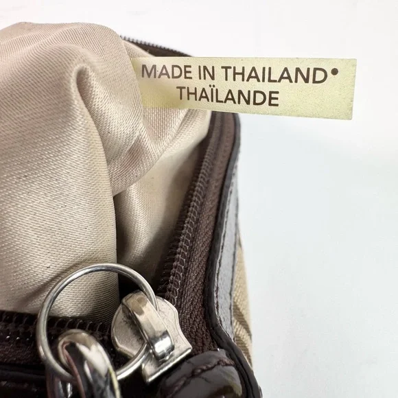 Coach Brown Signature Jacquard & Patent Leather Wristlet - Picture 4 of 6